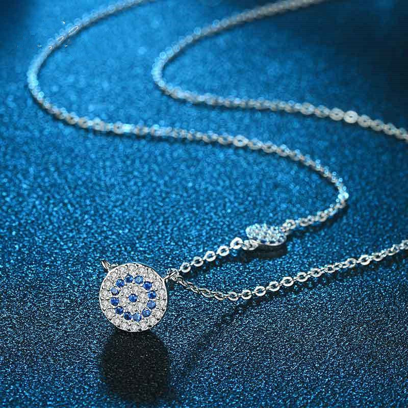 Silver Blue Eye Necklace