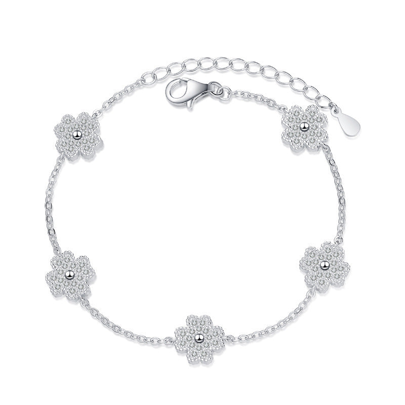 Nazar Flower Silver Bracelet