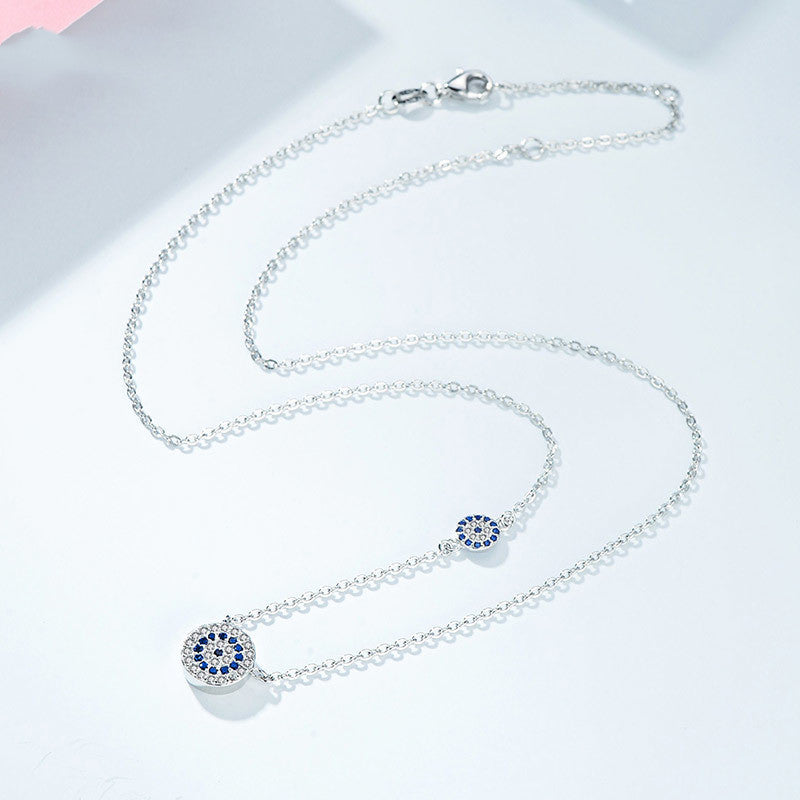 Silver Blue Eye Necklace